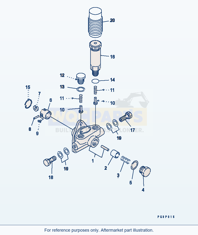 Komatsu WA250-1 Fuel Injection Pump (Feed Pump) parts diagram