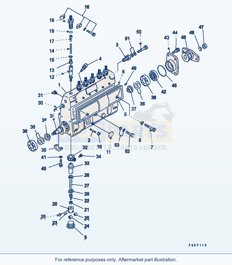 Komatsu WA250-1 Fuel Injection Pump (Pump) parts diagram