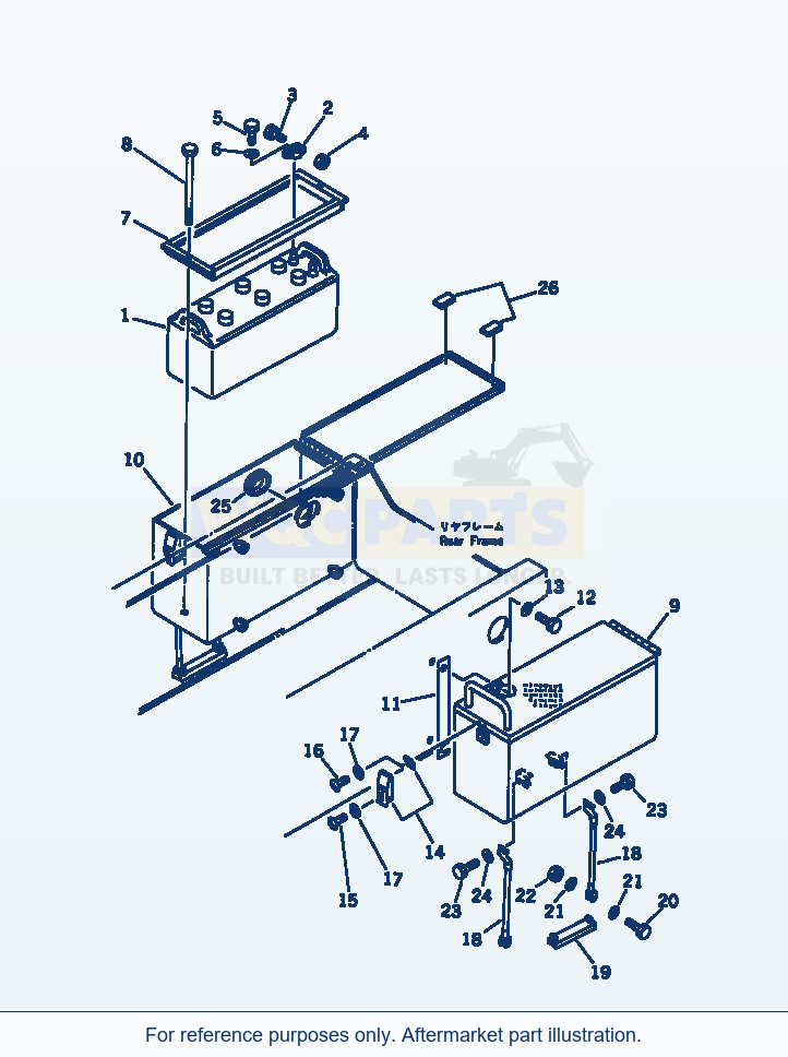 Komatsu WA250-1 Battery And Battery Box parts diagram