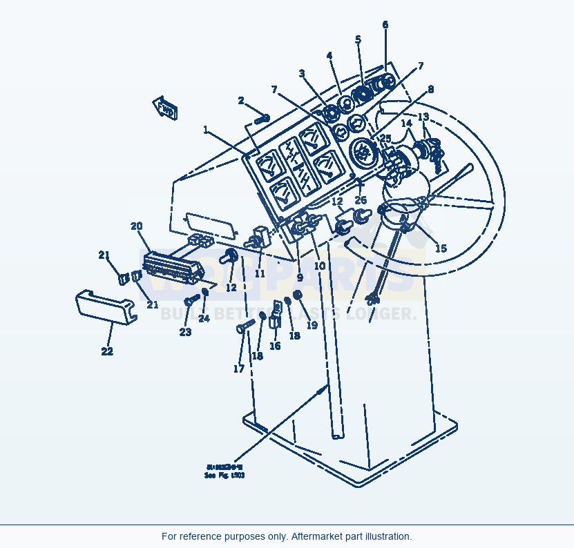 Komatsu WA250-1 Instrument Panel (For Cluster Gauge) parts diagram