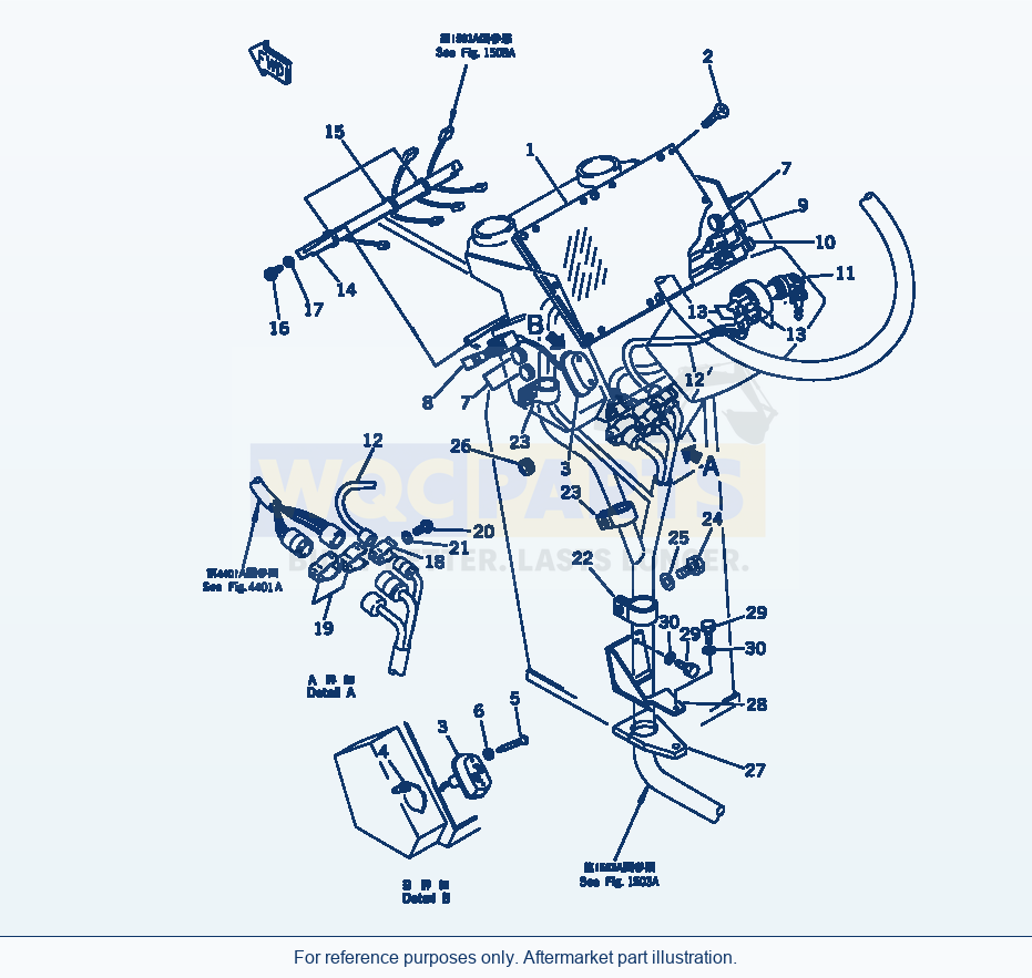 Komatsu WA250-1 Instrument Panel (For Monitor Panel) parts diagram