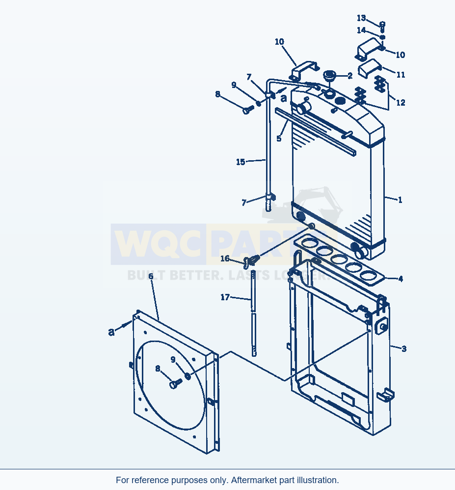 Komatsu WA250-1 Radiator parts diagram