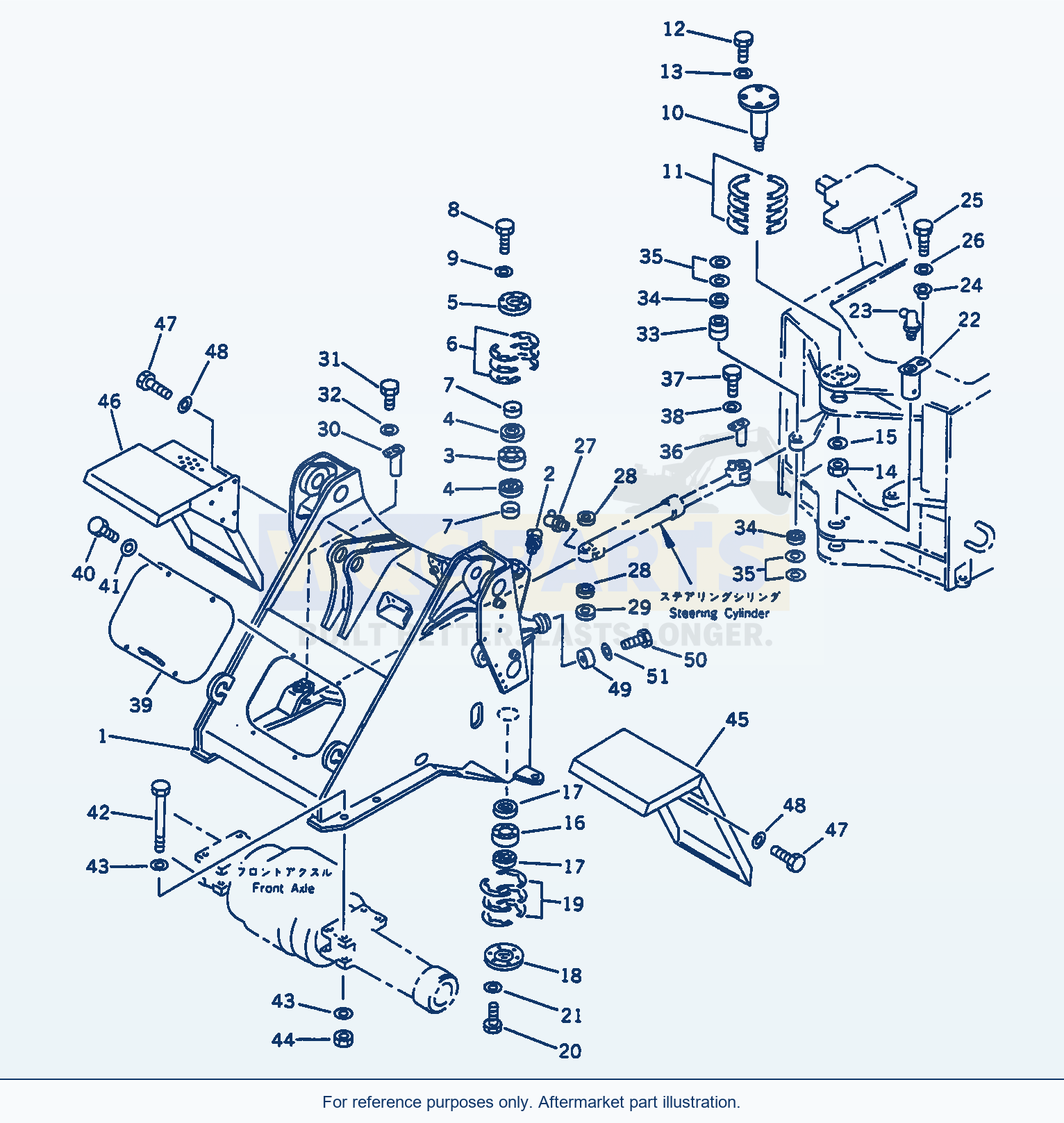 Komatsu WA250-1 Front Frame parts diagram