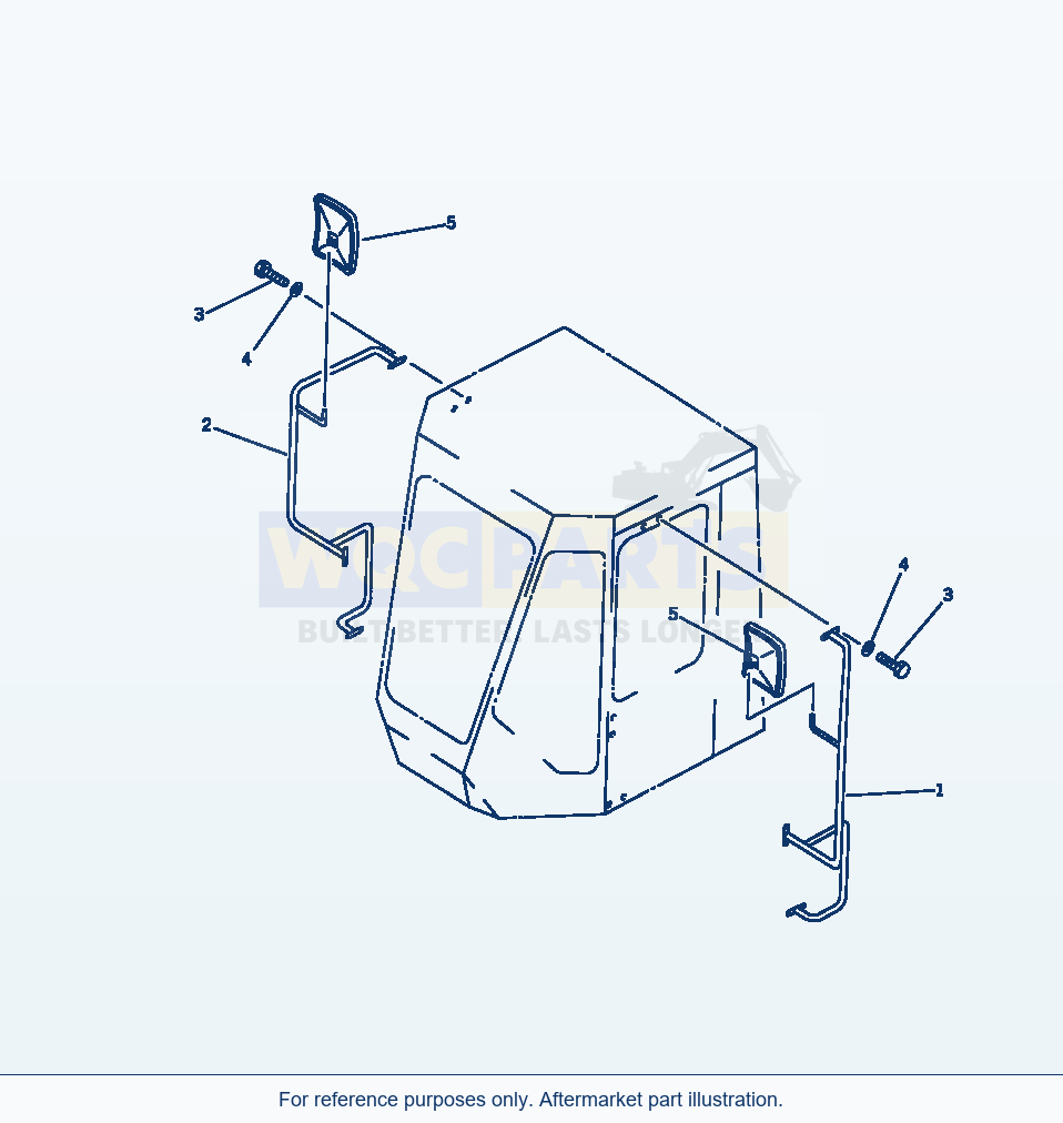 Komatsu WA250-1 Mirror And Stay (With Cab) parts diagram