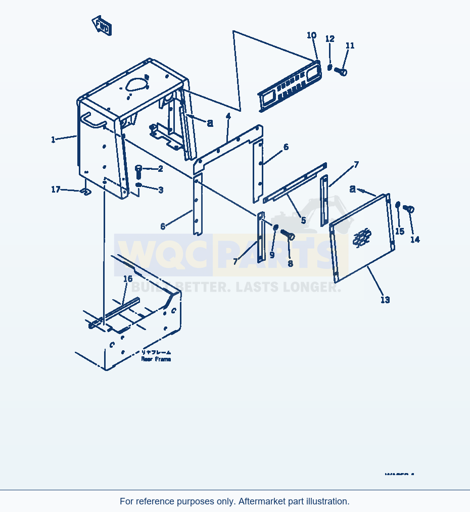 Komatsu WA250-1 Radiator Guard parts diagram