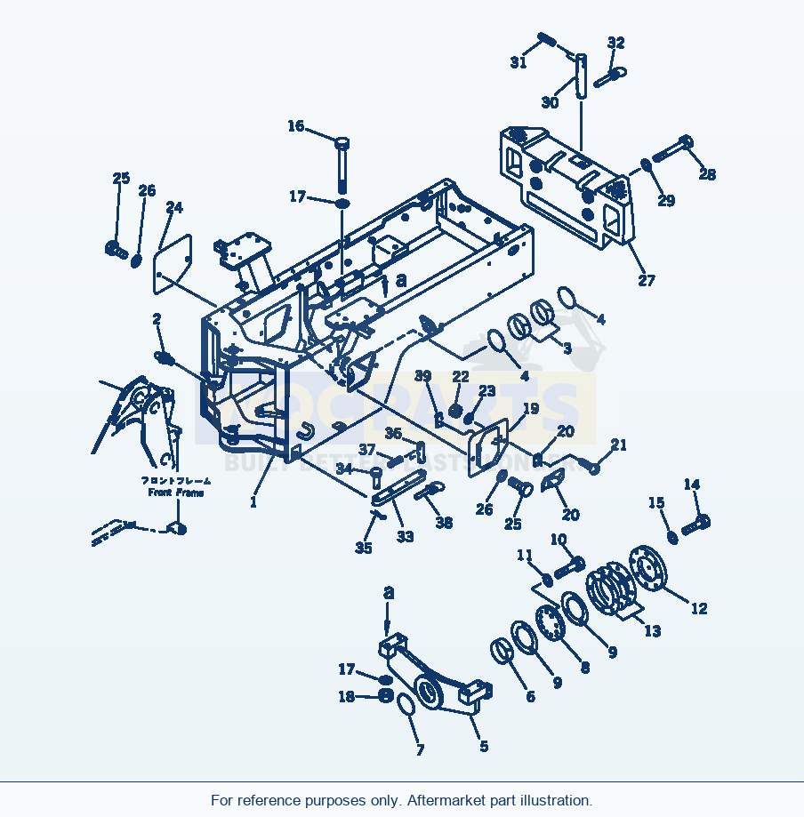 Komatsu WA250-1 Rear Frame parts diagram