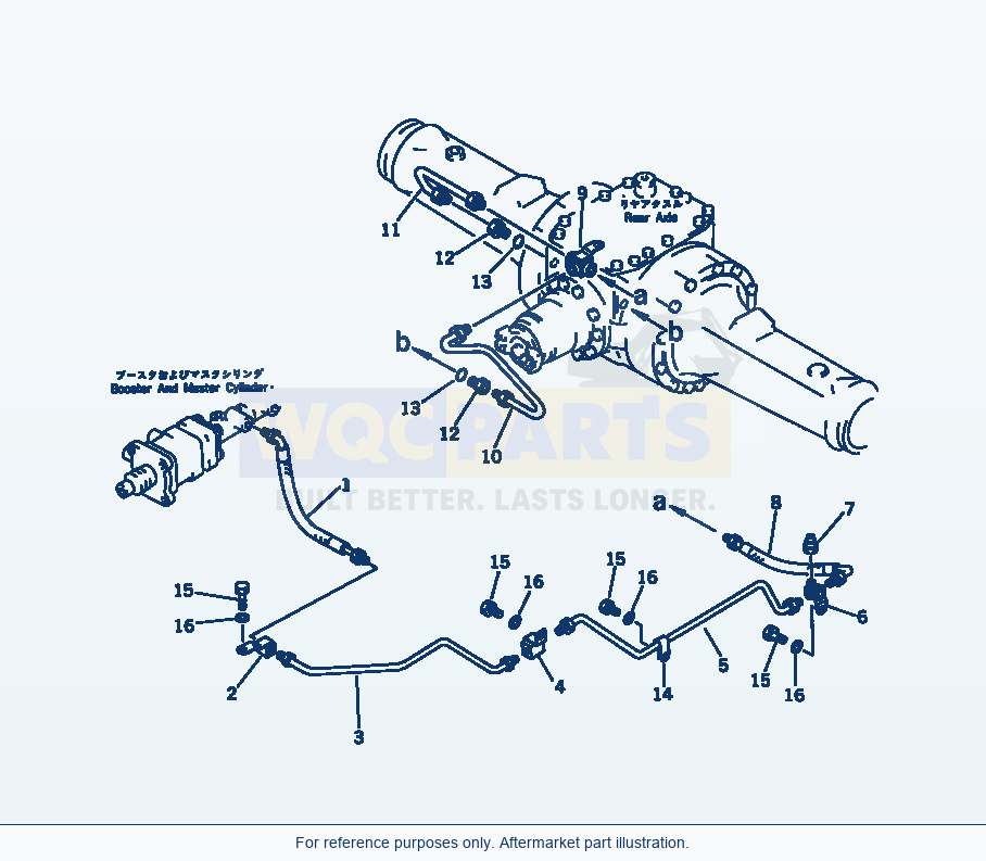 Komatsu WA250-1 Brake Oil Piping (Rear) (Tbg/Abe Spec.) parts diagram
