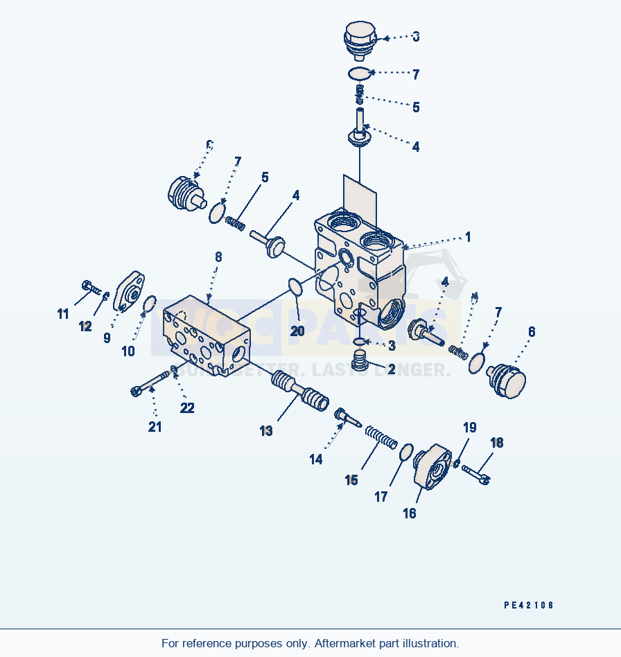 Komatsu WA250-1 Divider Valve (Abe Spec.) parts diagram