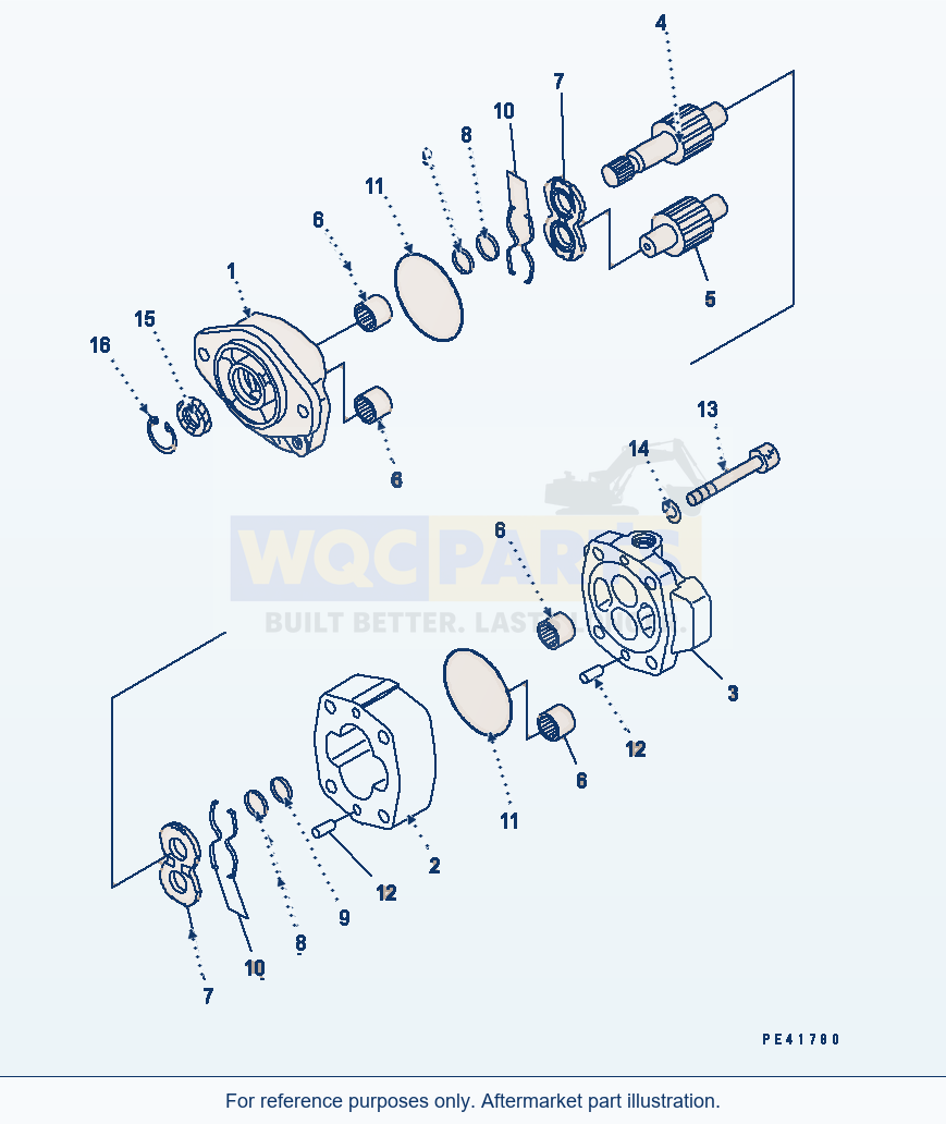 Komatsu WA250-1 Emergency Steering Pump (Abe Spec.) parts diagram