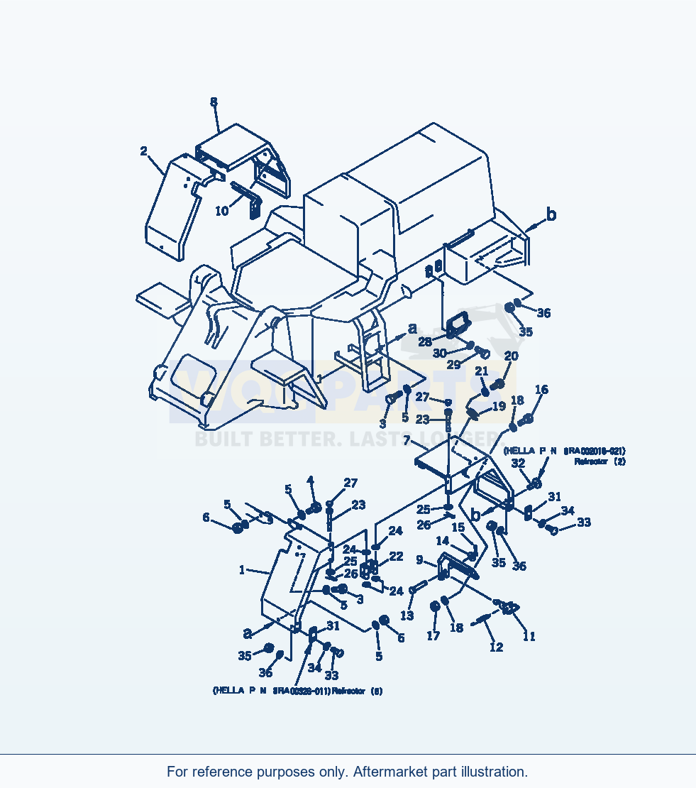 Komatsu WA250-1 Full Fender (Tbg/Abe Spec.) parts diagram