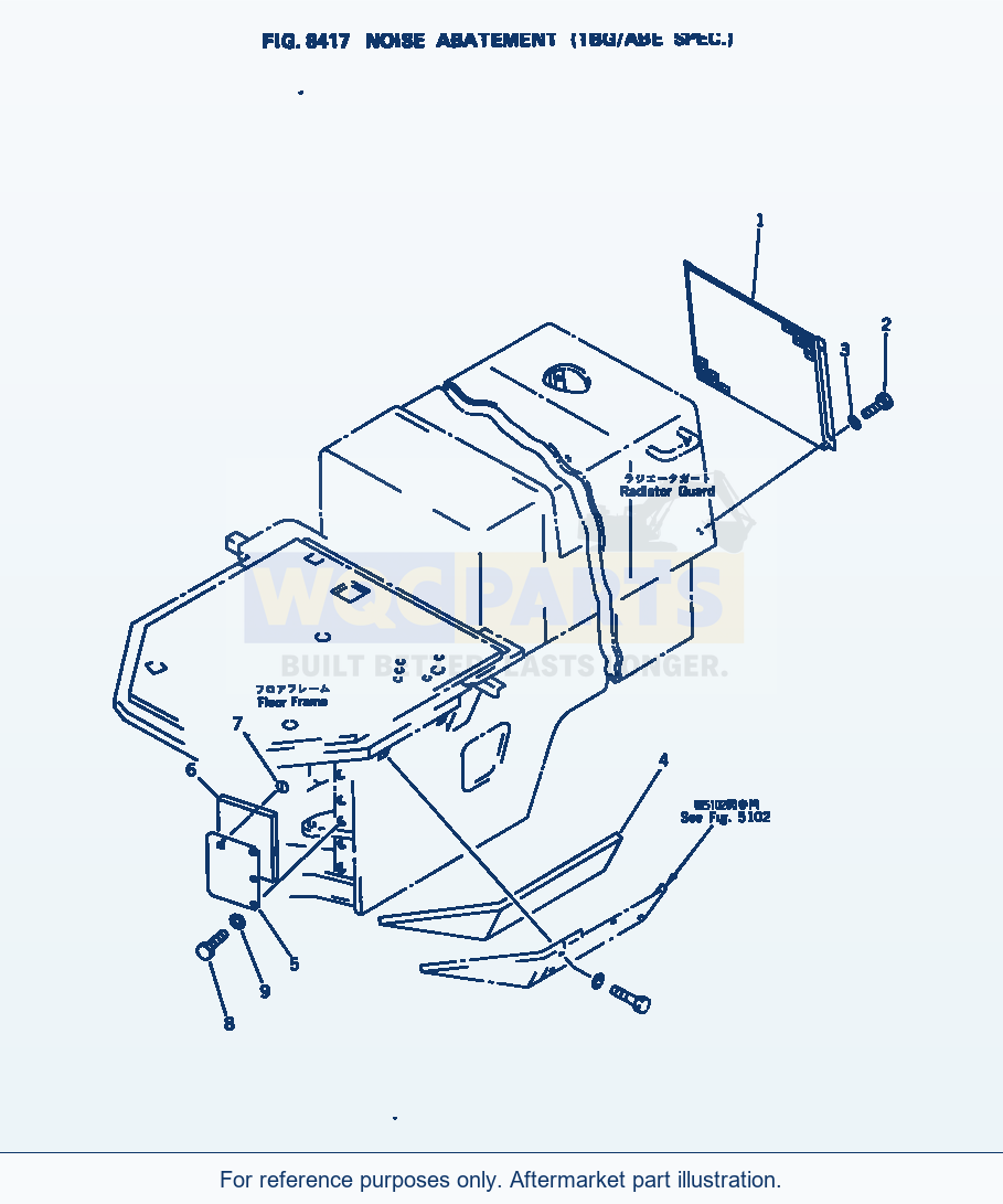 Komatsu WA250-1 Noise Abatement (Tbg/Abe Spec.) parts diagram