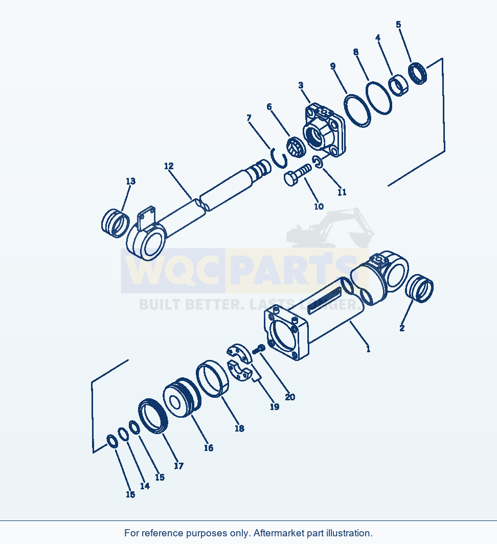 Komatsu WA250-1 Dump Cylinder parts diagram