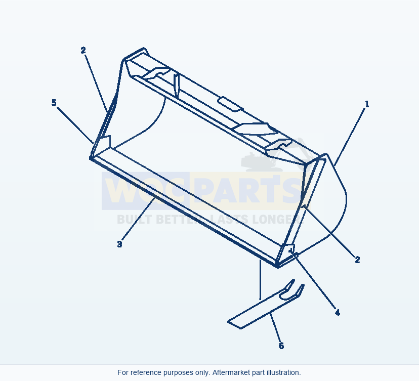 Komatsu WA250-1 Loose Material Bucket, 2.0m³ parts diagram
