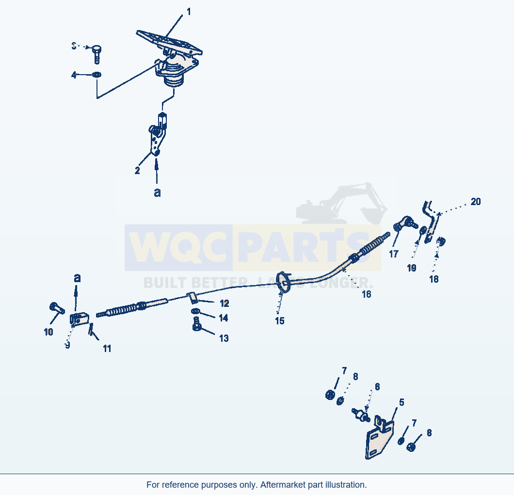 Komatsu WA250-1LC Accelerator Linkage parts diagram