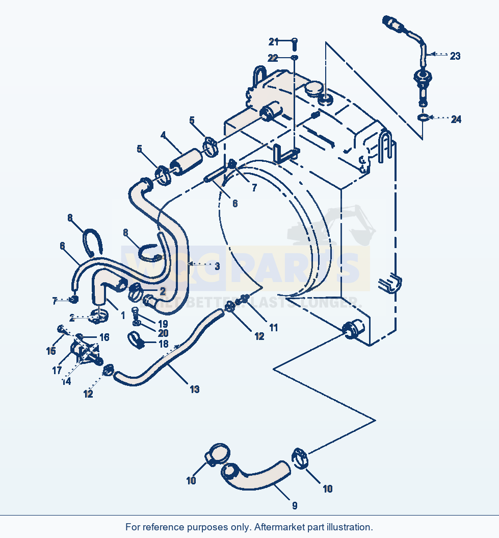 Komatsu WA250-1LC Radiator Piping parts diagram
