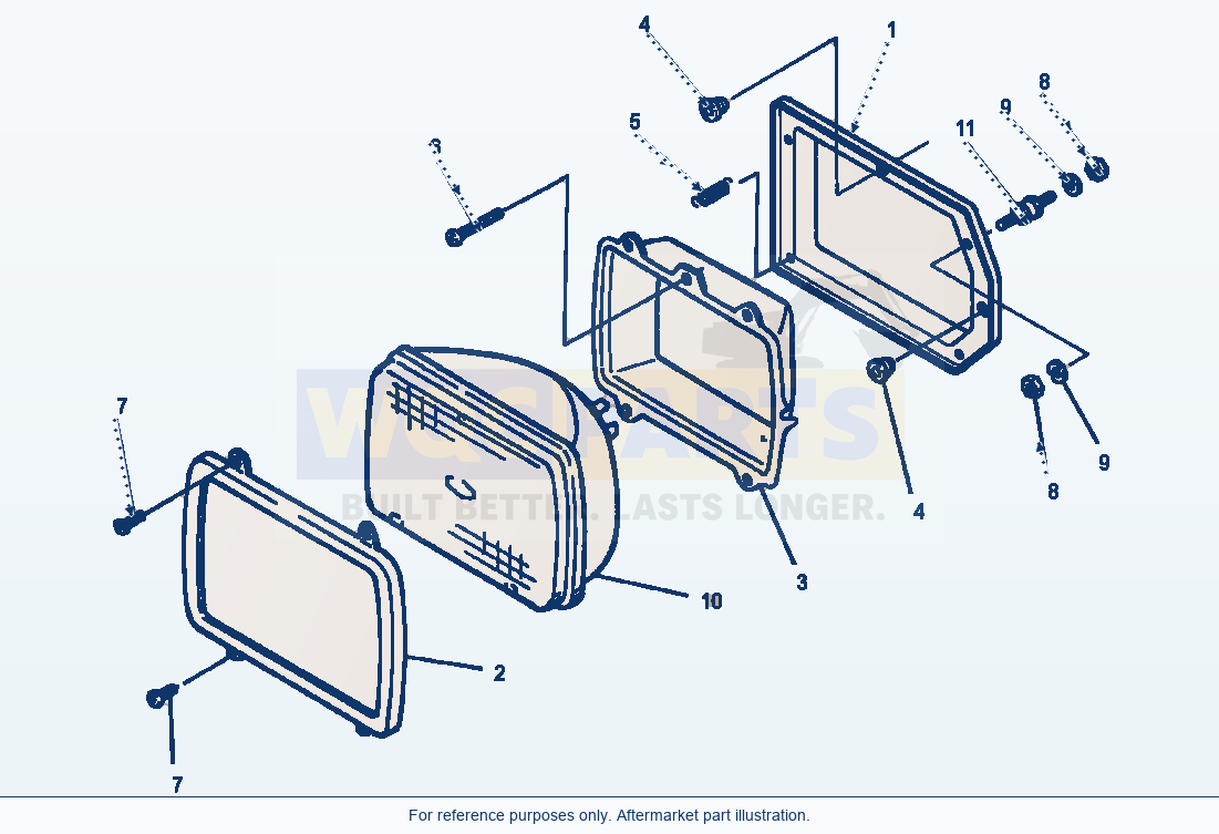 Komatsu WA250-1LC Rear Work Light parts diagram