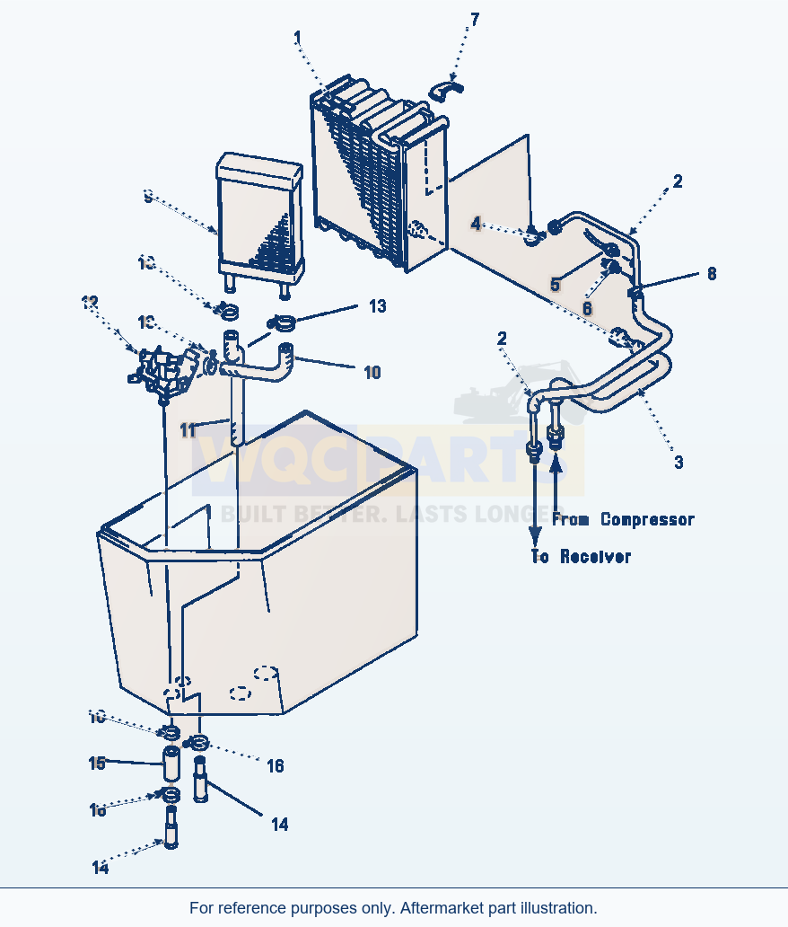 Komatsu WA250-1LC Air Conditioner Evaporator And Heater Coil parts diagram