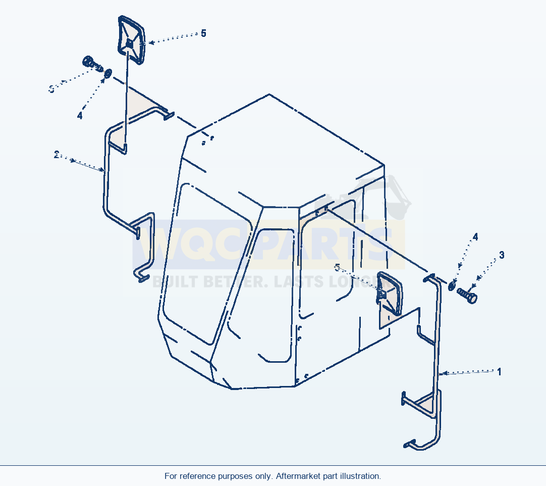 Komatsu WA250-1LC Mirror And Stay (With Cab) parts diagram
