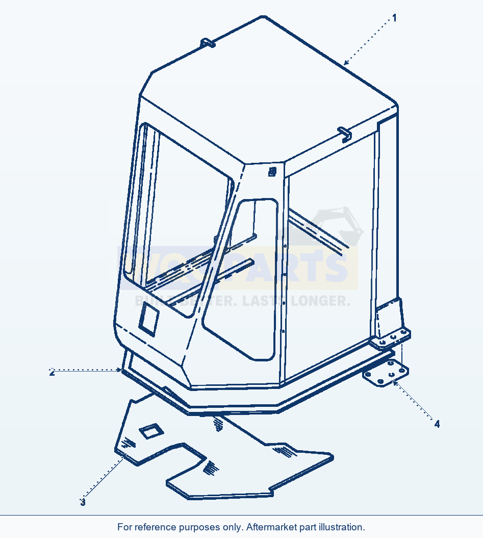 Komatsu WA250-1LC Rops Cab Mounting Parts - S/N A65281 And Up parts diagram