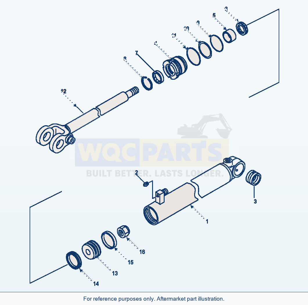 Komatsu WA250-1LC Cylinder Assembly Steering parts diagram