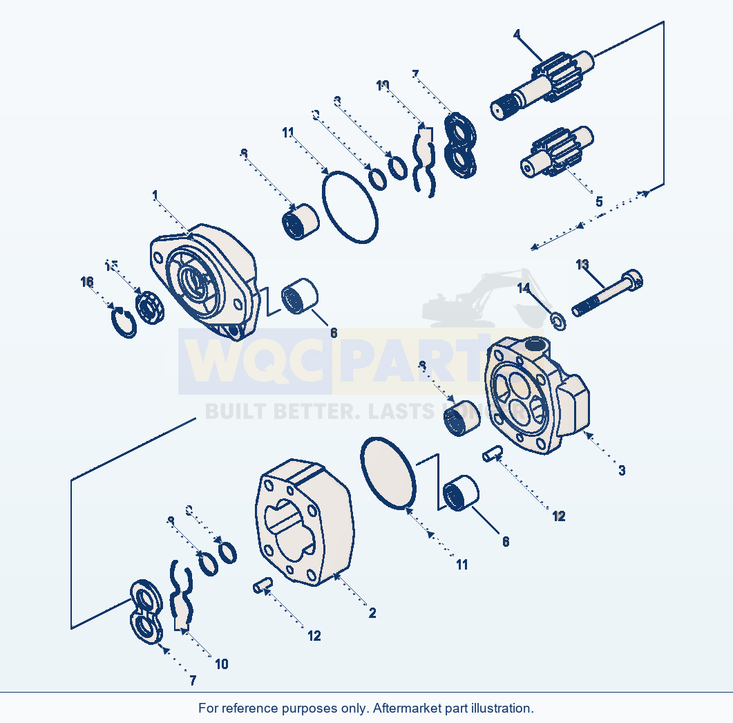 Komatsu WA250-1LC Hydraulic Pump Ground Driven Steering parts diagram