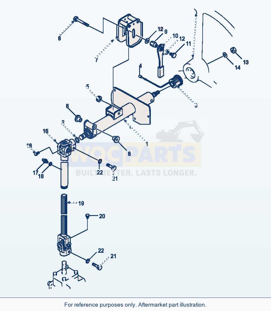Komatsu WA250-1LC Steering Column parts diagram