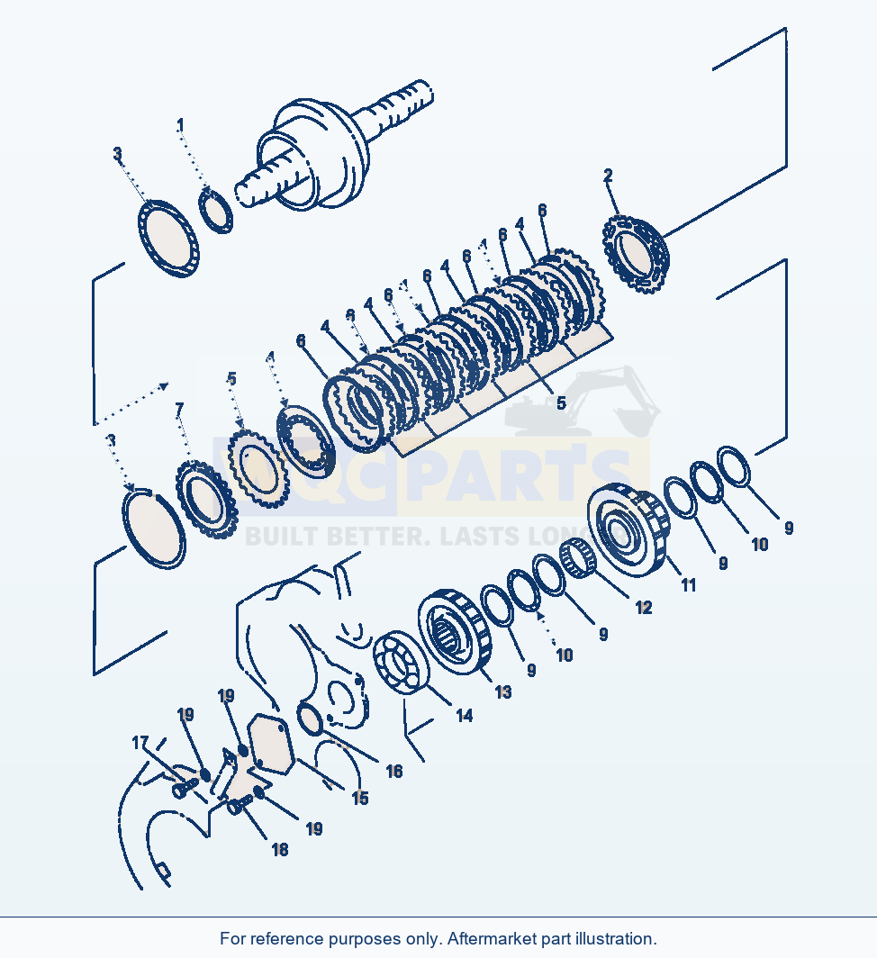 Komatsu WA250-1LC Transmission 2Nd Clutch parts diagram