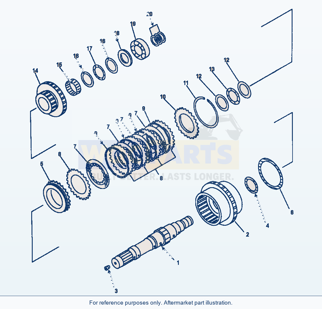 Komatsu WA250-1LC Transmission 3Rd Clutch parts diagram
