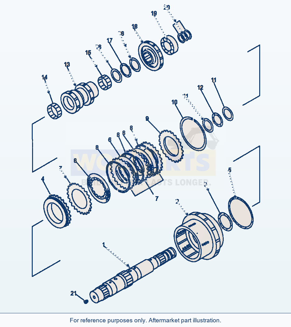 Komatsu WA250-1LC Transmission 4Th Clutch parts diagram