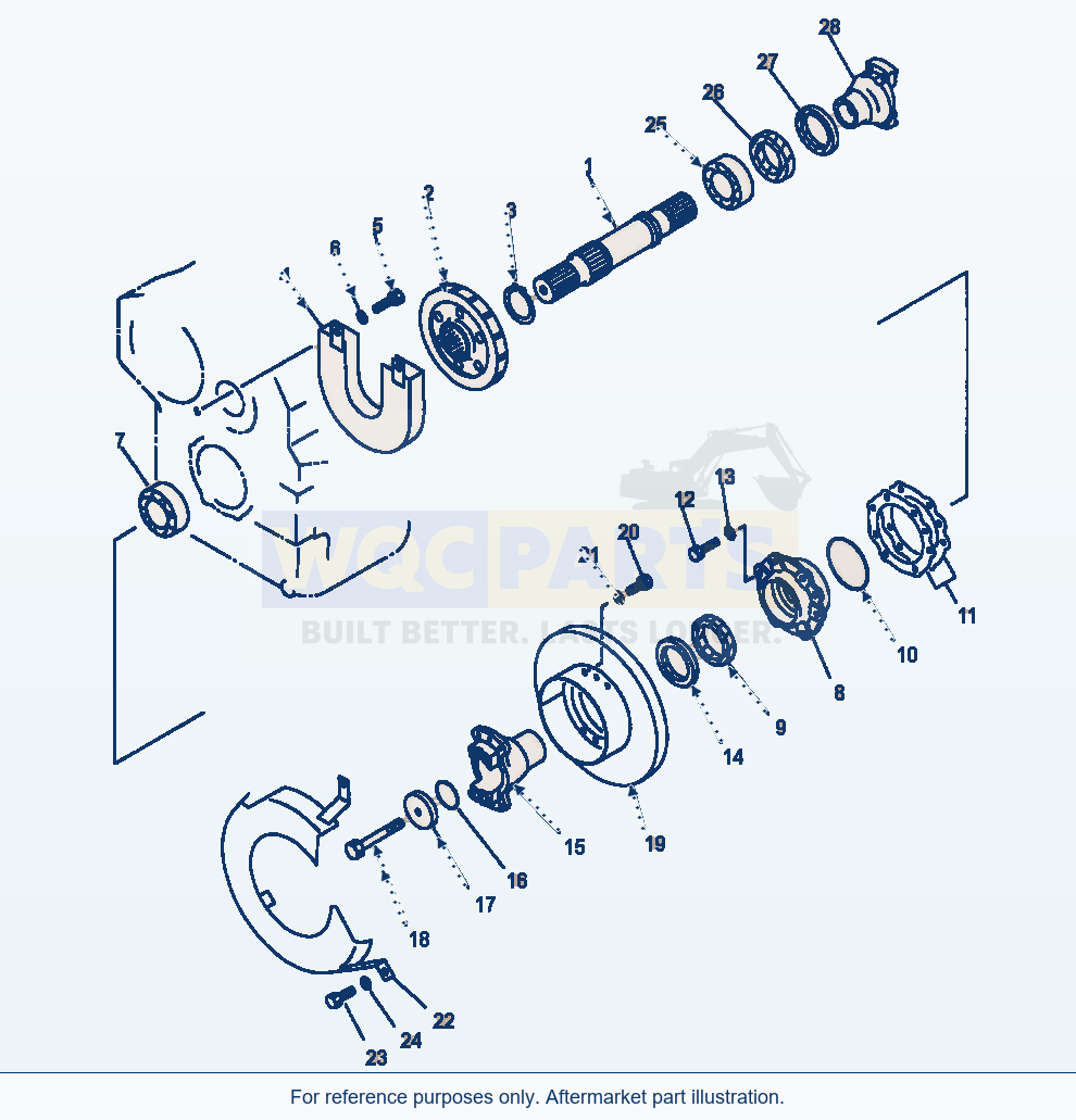 Komatsu WA250-1LC Transmission Output Shaft parts diagram