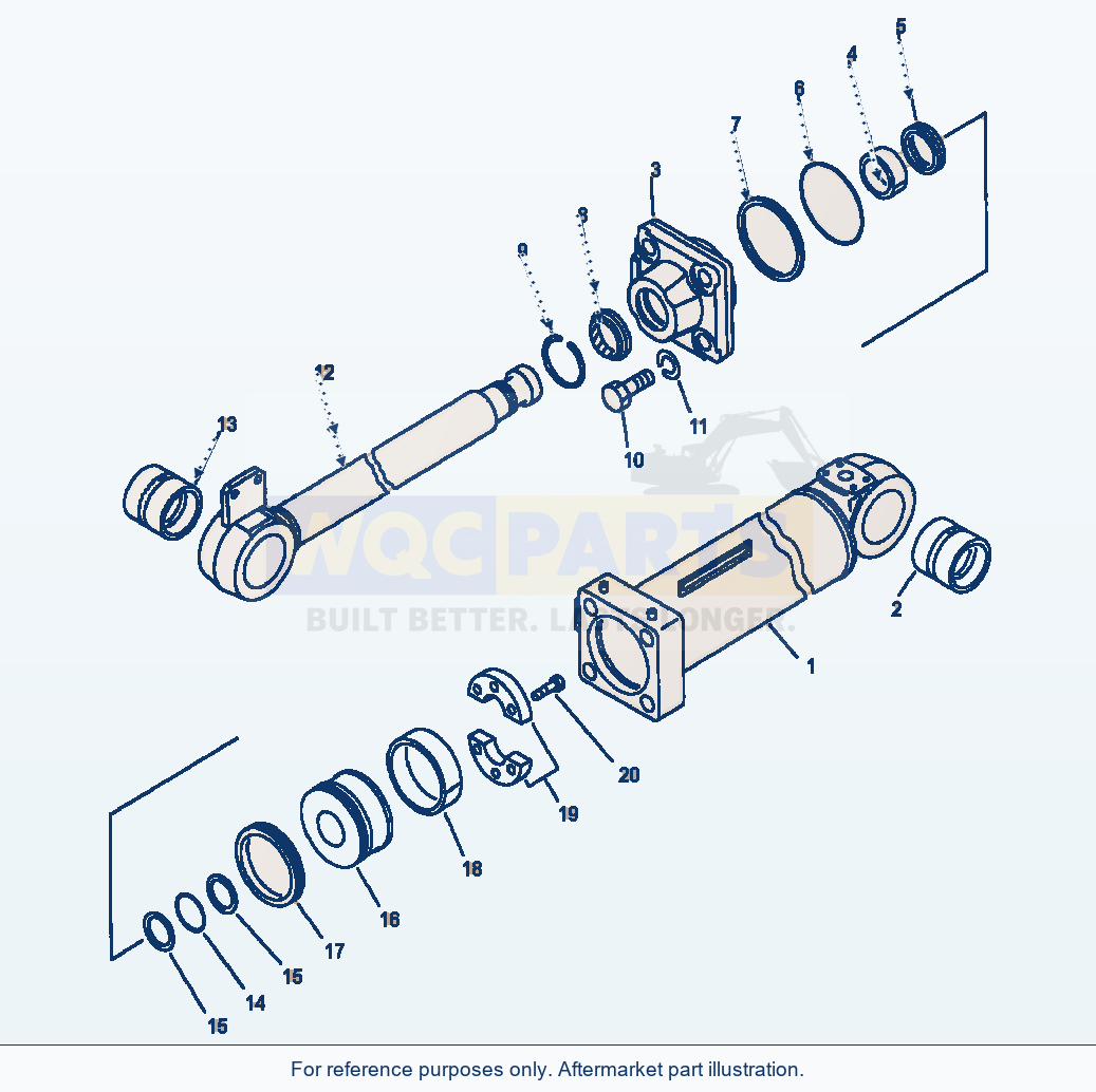 Komatsu WA250-1LC Dump Cylinder parts diagram