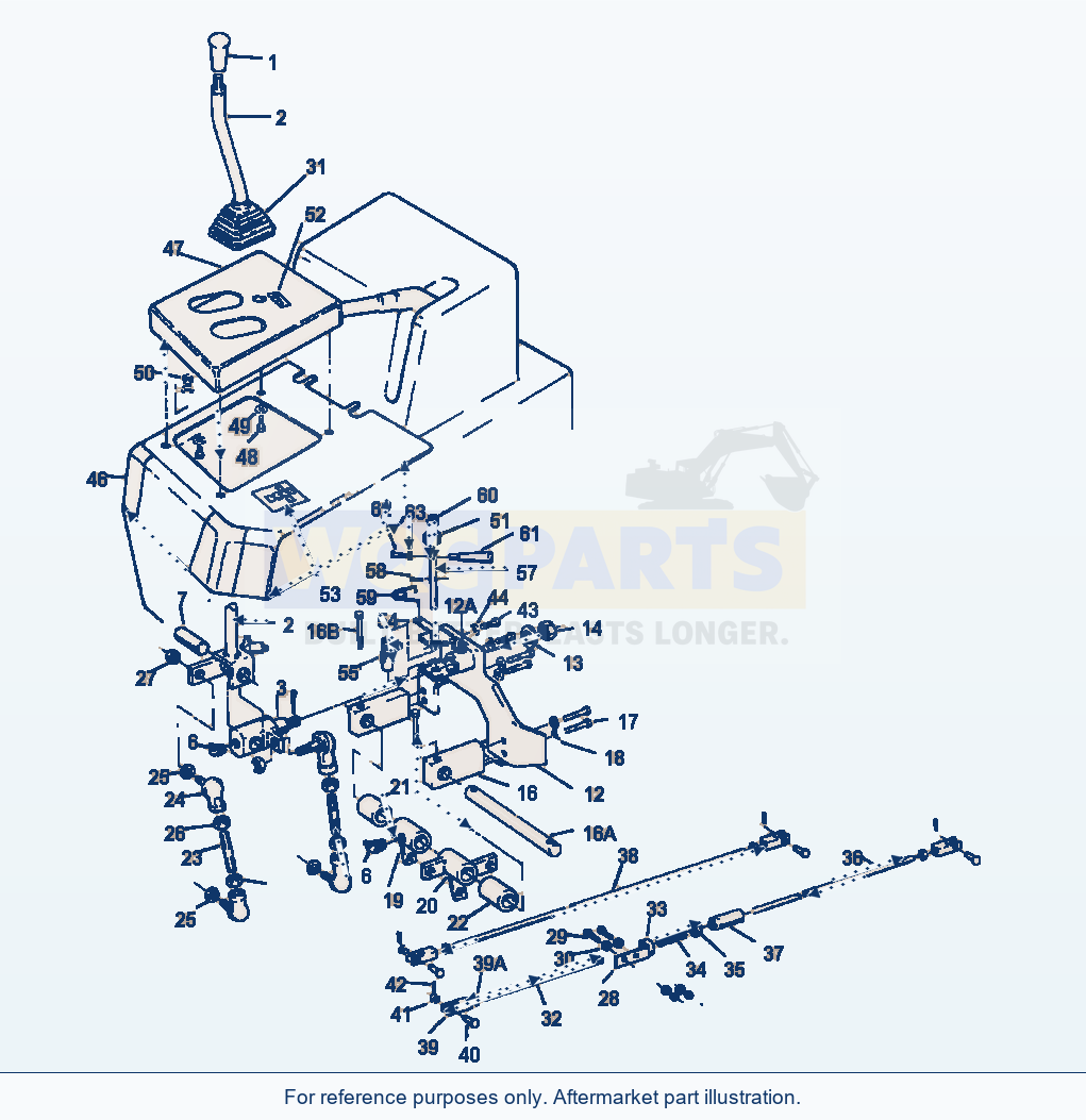 Komatsu WA250-1LC Mono Lever parts diagram