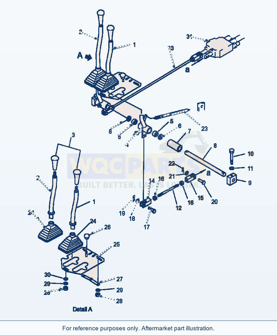 Komatsu WA250-1LC Work Equipment Control Lever parts diagram