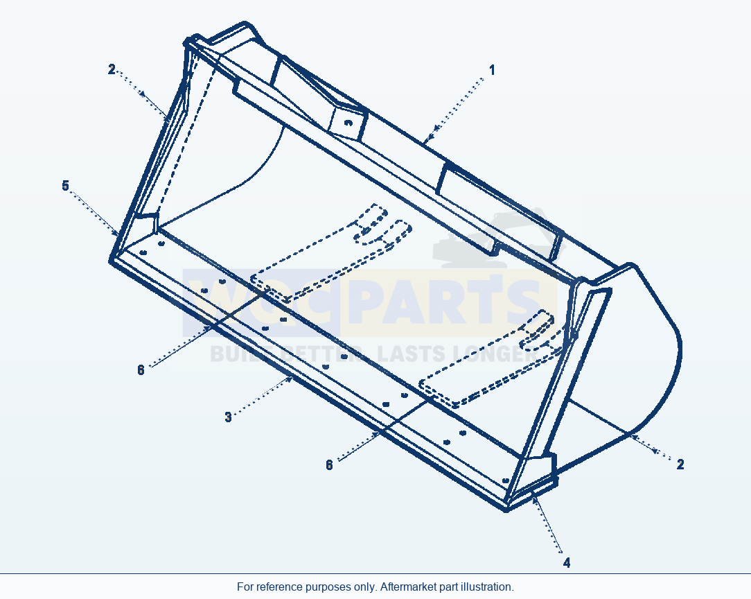 Komatsu WA250-1LC Light Material Bucket (3.5 Cubic Yard) parts diagram