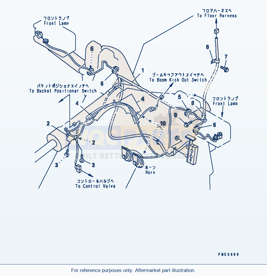 Komatsu WA250-3-SN Main Harness (Front Frame Line) parts diagram