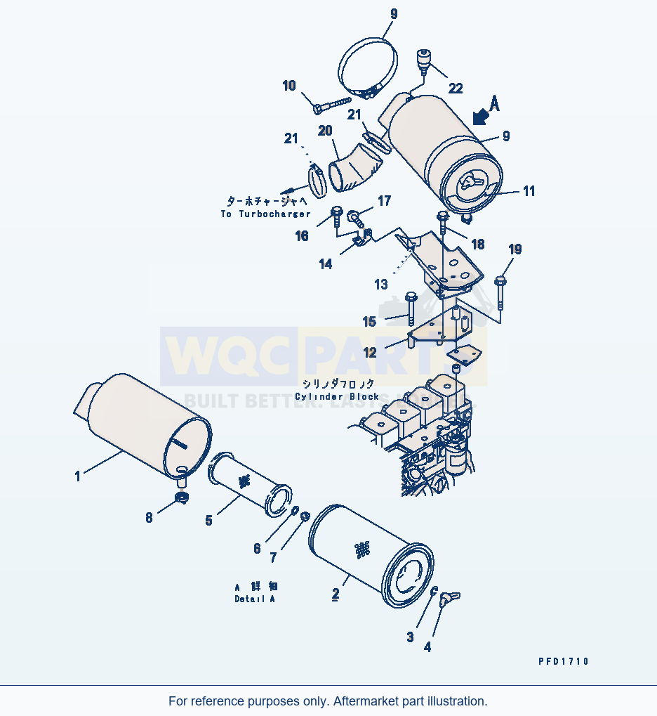 Komatsu WA250-3-SN Air Cleaner parts diagram