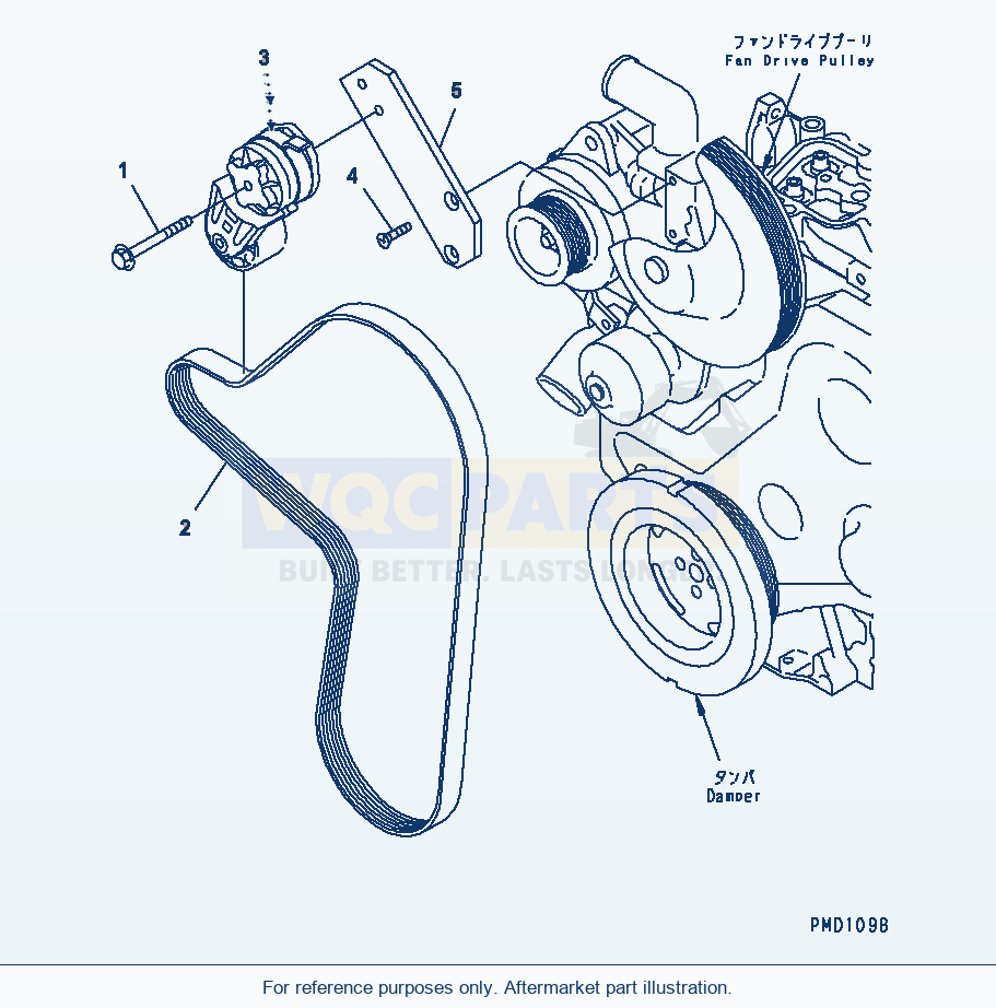 Komatsu WA250-3-SN Belt Tensioner parts diagram