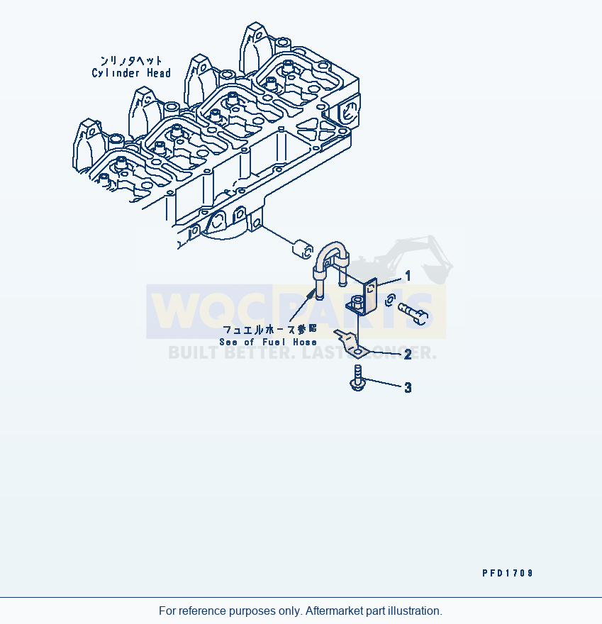 Komatsu WA250-3-SN Connector Clip parts diagram