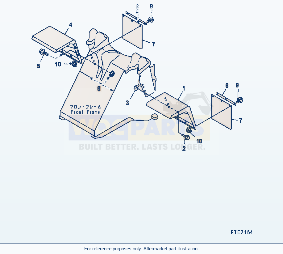 Komatsu WA250-3-SN Front Fender (Wide Type) parts diagram