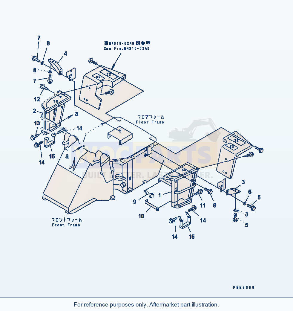 Komatsu WA250-3-SN Ladder parts diagram