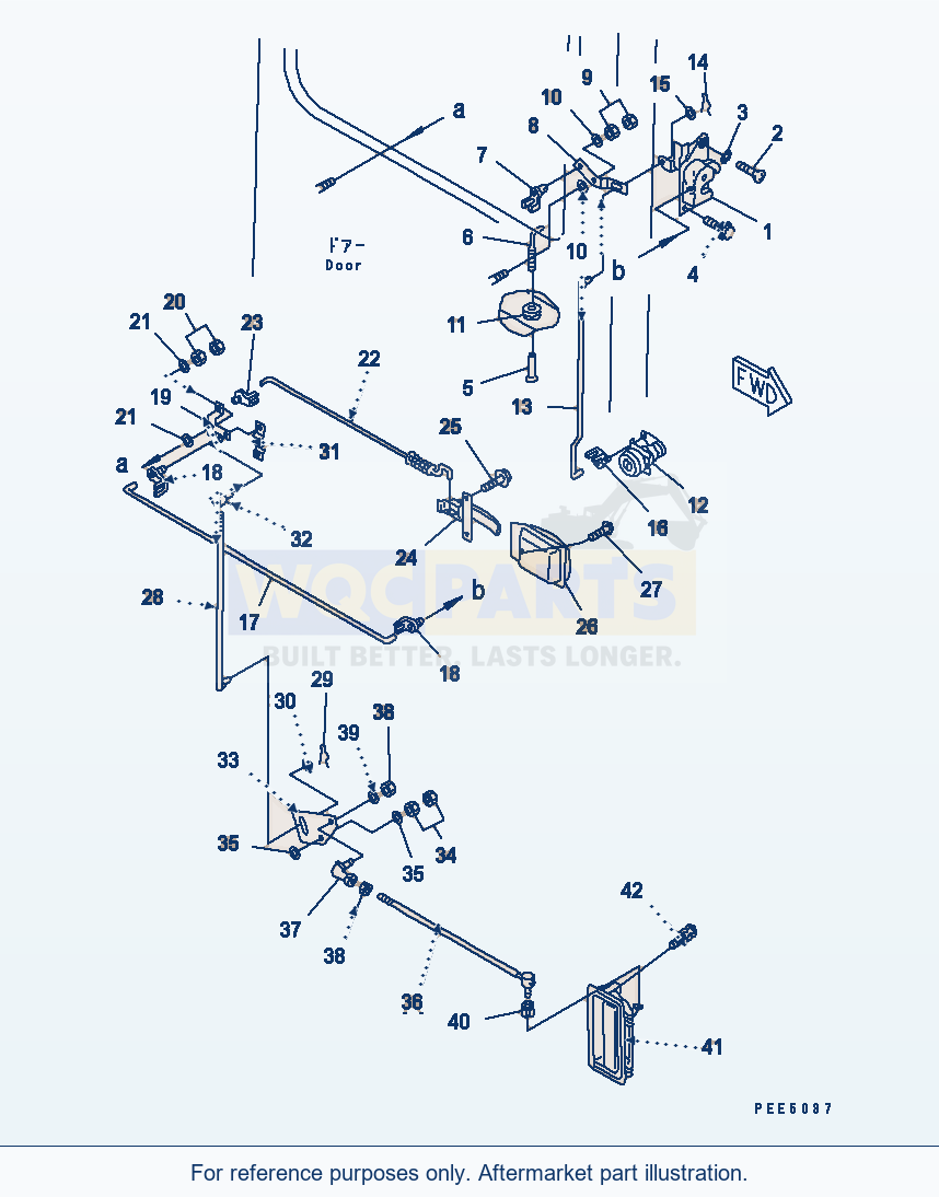 Komatsu WA250-3-SN 2-Persons Cab (Door Lock R.H.)(#66001-) parts diagram