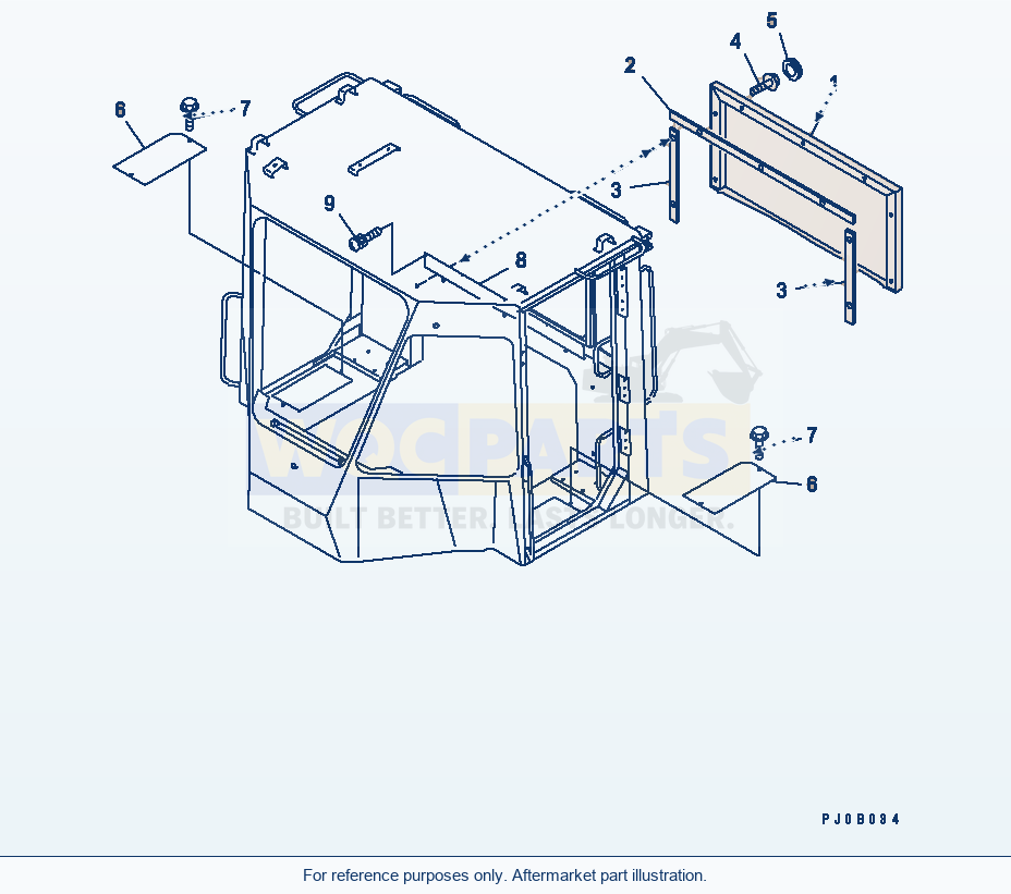 Komatsu WA250-3-SN 2-Persons Cab (Rear Cover)(#66001-) parts diagram