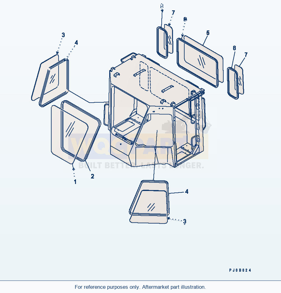 Komatsu WA250-3-SN 2-Persons Cab (Window)(#66001-) parts diagram
