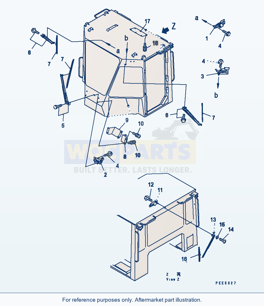Komatsu WA250-3-SN 2-Persons Cab (Wiper Motor)(#66001-) parts diagram