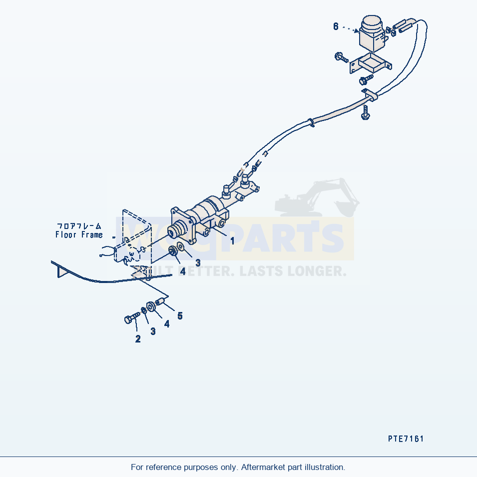 Komatsu WA250-3-SN Brake Control (Cylinder And Reservoir) parts diagram