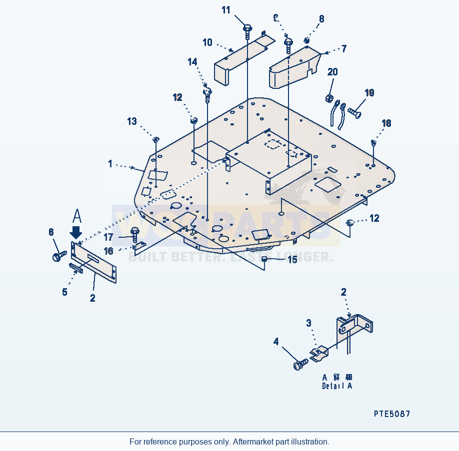 Komatsu WA250-3-SN Floor (With 2-Persons Cab) parts diagram