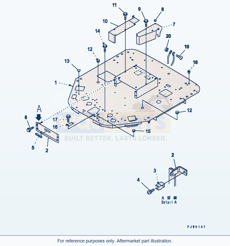 Komatsu WA250-3-SN Floor (With Tachograph) (With 2-Persons Cab) parts diagram