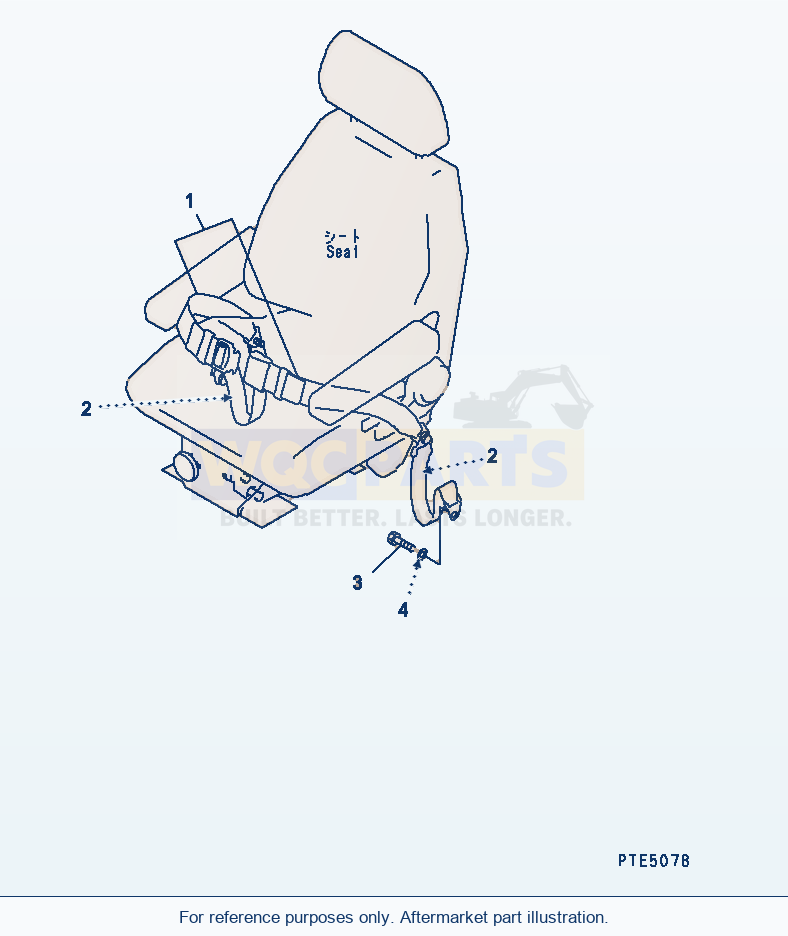 Komatsu WA250-3-SN Seat Belt (With 2-Persons Cab) parts diagram