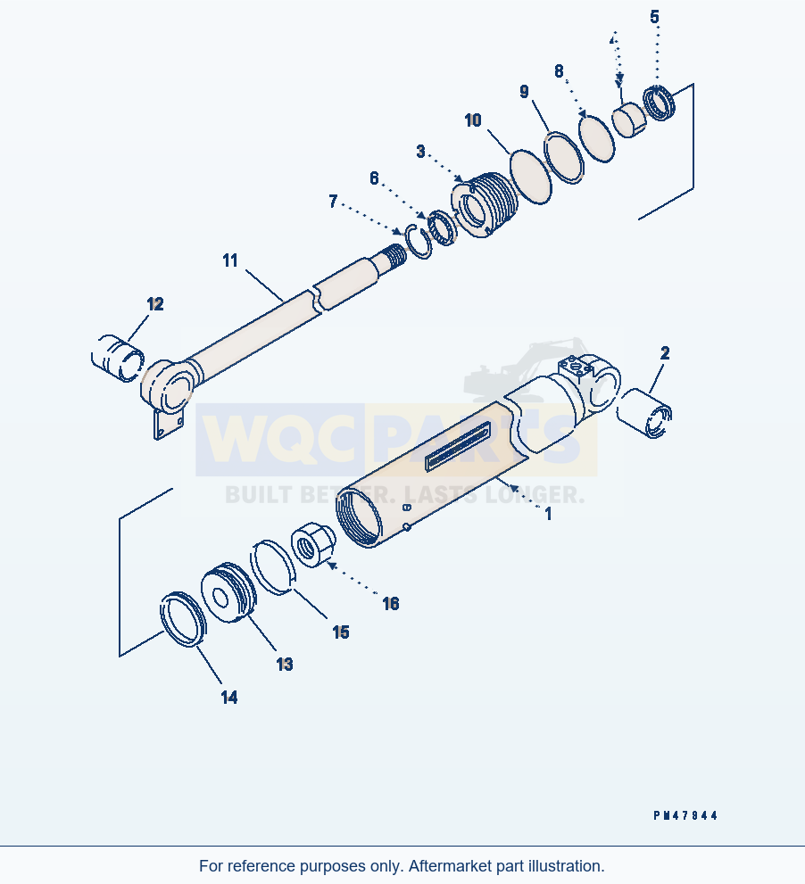 Komatsu WA250-3-SN Dump Cylinder parts diagram