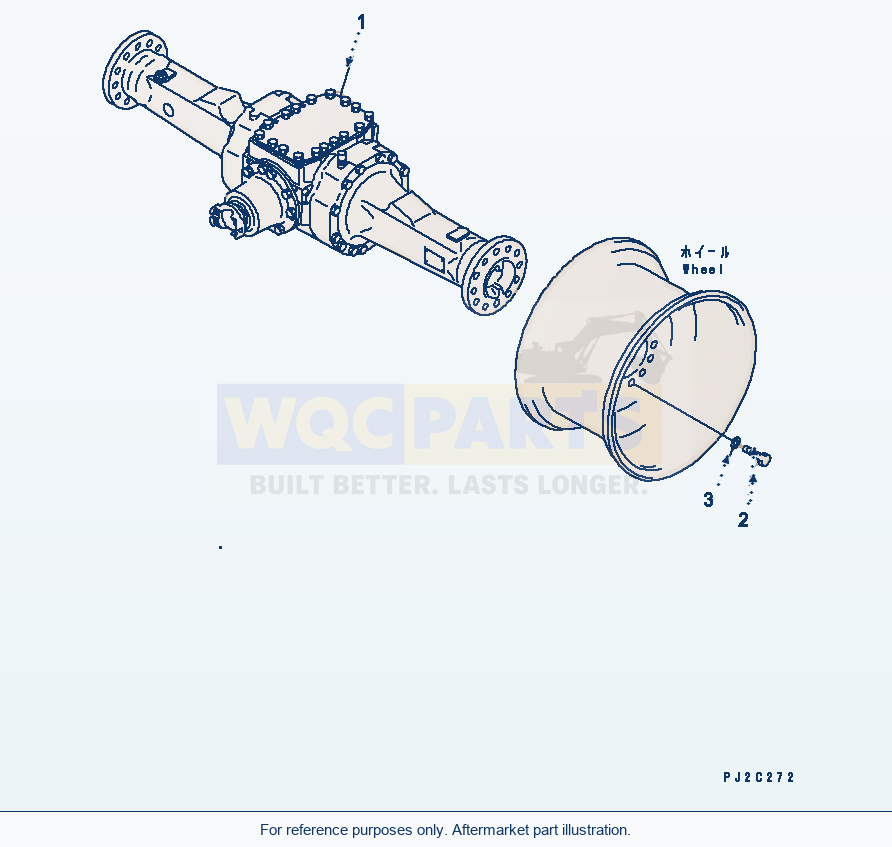 Komatsu WA250-3-SN Rear Axle (Mounting Parts) parts diagram